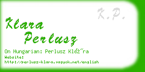 klara perlusz business card